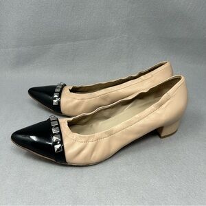 AGL Attilio Giusti Leombruni Pyramid Pointy Toe Pumps Patent Leather Studs 39.5